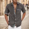 Homens camisetas Casual Top Mens Moda Fivela Bolso Costura Manta Manga Curta Camisa Jaqueta Longa Compressão Para Homens