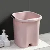 Soins des pieds Grand seau en plastique Seau de bain de pieds Salle de bain Baignoire Lavabo Seaux à linge Récipient d'eau portable Seau avec poignée 231006