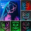 Themakostuum Halloween Lichtgevend LED-masker Purge-maskers Verkiezingsmascara Kommasker DJ Party Oplichtende maskers Glow In Dark Halloween-feestrekwisietenL231008