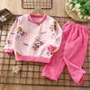 Clothing Sets 2023 Autumn Winter Kids Thick Warm Flannel Pajama Baby Boys Girls Cartoon Long Sleeve O neck Sleepwear Pyjamas 231007