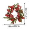 Decorative Flowers Wreaths Christmas Home Decor Front Door Winter Wreath With Pine Cones Artificial Farmhouse Decorations For Drop Del Dh2Ah