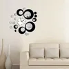 Autocollants muraux cercles miroir acrylique, horloge de Style moderne, décalcomanie amovible, décor artistique W0YF