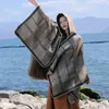 Sciarpe Poncho Donna Semplice Scialle scozzese Autunno Inverno Diviso Mantello termico Con cappuccio Viaggio all'aperto Pashimina Feminino Inverno 231007