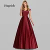 Casual Dresses Elegant Burgundy Satin Dress Long Pretty A Line V Neck Off Shoulder Vestidos De Gala238d