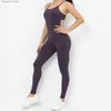 Aktywne zestawy Nowy zestaw jogi V Cut dla kobiet Scrunch Butt Tinksuit Trening Gym Suit Bez rękawów