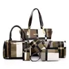 Sacs de soirée Mode sacs à main de luxe 6 pièces ensemble femmes Plaid couleurs sac à main femme sac à bandoulière voyage Shopping dames bandoulière 231006