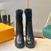 Bottines à talons hauts et semelles épaisses, chaussettes tricotées en laine, bottes à talons épais, automne et hiver 2023