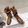 Western Ankel Tabi Mm6 Toe Chunky Heels 5.5 cm Fashion Boots Women's Designer Dress Party Shoes Shoes