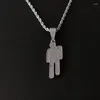 Pendant Necklaces Blohsh Necklace For Men Stainless Steel Human Fans Gift Punk Hip-hop Jewelry Korean Fashion240I