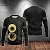Męskie swetry niestandardowe Nazwa 3D Seria muzyczna Różne wzory instrumentów muzycznych Autentyczne brzydkie sweter Zima Casual Unisex Y-2