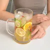 Vinglas 500/1000 ml högkapacitet transparent glas Dricker Drickware Goblet Juice Cup Beer Milk Matsal med handtagsglas