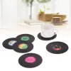Retro Home Table Cup Mat 4pcs/set 6pcs/set Creative CD Record Shaped Coffee Drink Tea Placemat Vinyl Coasters Random Color Wholesale