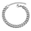 Charme pulseiras de aço inoxidável de alta qualidade para homens em branco cor punk curb link cubano corrente na mão jóias presentes tendência 231007