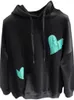 Herrtröjor hiphop män hjärtan pärla hoodie tröja avslappnad lös passform pullover toppar streetwear höst high street långärmad huvtröja