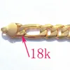 18 k Katı Altın Otantik Kaplama Damgalı 10mm İnce Figaro Zinciri Boynlac246a