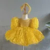 Золотые блестящие платья цветочниц в цветочной девушке Bling Tutu Vintage Little Baby Howns для Boho Wedding Ball Plate Pageant Tudler Pageant Tule жемчуг первого платья причастия 403