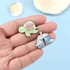 Brooches Creative Cartoon Tortoise Snail Whale Frog Metal Enamel Brooch Nature Plant Badge Trendy Lapel Jewelry Gift For Kids