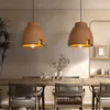 Lâmpadas pendentes Nordic Wabi Sabi E27 LED lustres sala de jantar luzes lustre argila suspender lâmpada decoração de casa loft pendurado luminárias