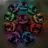 Tema Costume Halloween Maschera al neon Maschera LED Maschera Maschere per feste in maschera Bagliore di luce nel buio Maschere divertenti Cosplay Vieni pliesL2310