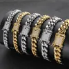 Bracelets de bijoux 6mm 8mm Chaînes de tennis Design pour hommes Chaîne hip hop Bracelet en acier titane avec diamant CZ Lover Gold Silver Rose300V