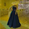 African Yellow Sequins Beads Evening Dresses Mermaid One Shoulder Long Sleeves Women Formal Prom Gowns Vestidos1142