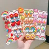 Hair Clips Recomend Children's Mesh Bowknot Flower Hairpin Girls Jelly Color Cartoon Bangs Seaside Clip Set