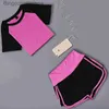 Ensembles actifs Blesskiss 2 deux pièces ensemble femmes Yoga Sport costume en cours d'exécution Gym T-Shirt shorts pantalon Fitness vêtements entraînement Yoga ensemble SportwearL231007