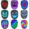 Thème Costume Halloween Light Up Masque avec LED Sn Gere contrôlé couleur LED visage changeant masque lumineux cadeau de Noël L231008