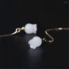 Dangle Earrings Real 925 Sterling Silver Natural Gemstones White Jade Handmade Fine Jewelry Flower Drop for Women Gift