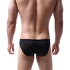 Cuecas individuais mens briefs juventude nylon u bolsa convexa patchwork malha cintura baixa respirável roupa interior