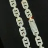 Necklace Moissanite 18mm Icey Vvs Cuban Chain Link Baguette Moissanite Diamond Mariner Link Cuban