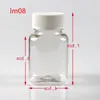 30 ml, 50 ml, 80 ml transparente quadratische PET-Flasche, Verpackungsflasche, Kapselflasche, Plastikflasche mit weißem Verschluss F1853 Xkced