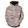 Men's Hoodies Hoodie Men Full Zip 3D Funny Jacket Long Sleeve Hooded Camouflage Coat Blouse Tops Band 13