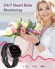 Smartwatch voor dames IP68 waterdicht, rond dameshorloge voor iOS Android-telefoons Fitness Tracker