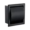 Porta carta igienica da incasso nero, struttura interamente in metallo, scatola di carta in rotolo a doppia parete in acciaio inossidabile 304, T200425239P