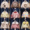 Hoodies tröjor flickor kläder våren hösten casual topp småbarn baby flickor långärmad blommig tröjor t-shirt barn pullover toppar stor krage 231007