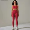 Ensembles actifs Ensemble de Yoga sans couture 2 ensemble de deux pièces ensemble d'entraînement pour femmes Fe tenues de Fitness haut soutien-gorge de sport Legging vêtements actifs vêtements de sport pour WoL231007