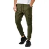 Pantalon pour hommes Couleur unie Sports Lace Up Casual Flat Front Jean Coupe Parachute pour hommes