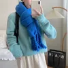 Scarves South Korea Thickened Solid Color Shawl Scarf Womens Plush Twist Tassel Fashion Warm Soft 231007