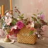 Storage Baskets Hand-woven Portable Flower Basket Wood Chip Flowers Floral Woven Rattan