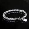 Link Bracelets Safety Buckle Men Bracelet Buddha Wristband Antique Silver Color Punk Curb Chain Jewelry Gifts