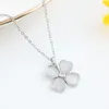 Fashion Womens Luxury Designer Necklace Flowers Four-leaf Clover Cleef Pendant Necklaces Choker Gold Plated Silver Crystal Necklaces Jewelry Girls Christmas Gift