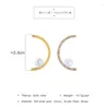 Stud Earrings Fashion Romantic Earring Simple Design Asymmetry Zircon Acrylic For Women Handmade Wholesale Date Gift