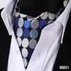 Boyun Bağları Polka Dot Kontrolü%100 İpek Ascot Cravat Sıradan Jakar Eşarpları Dokuma Parti Ascot1304Z