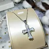 Kedjor Fashion Luxury 925 Sterling Silver Necklace Female Cross Pendants Jewelry for Women White Zircon Stone Anniversary Gift297n