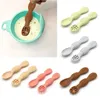 Cups Dishes Utensils 2 Pcs born Toddler Tableware Baby Silicone Spoons Learning Feeding Scoop Training Utensils 231007