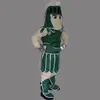 2018 Factory English Knight Warrior Mascot Costume Green Fancy Party Dress Halloween Carnival Costumes Adult Size280V