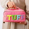 Women Girls Travel Stuff Letters Patch Bags Skincare Face Hair Stuff Makeup Nylon Cosmetic Bag Children Pencil Case