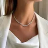 Pendant Necklaces Full Tennis Necklace for Women 925 Silver Plated 18K Gold 3-5mm Size Gradient Diamond Necklaces With Gra Certificate 231005