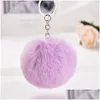 Schlüsselanhänger Flauschige Pompom 20 Stile Künstliche Faux Kaninchenfell Keyfobs Mode Plüsch Ball Schlüsselanhänger Schmuck Geschenk für Frauen Drop Deliver Otvkw